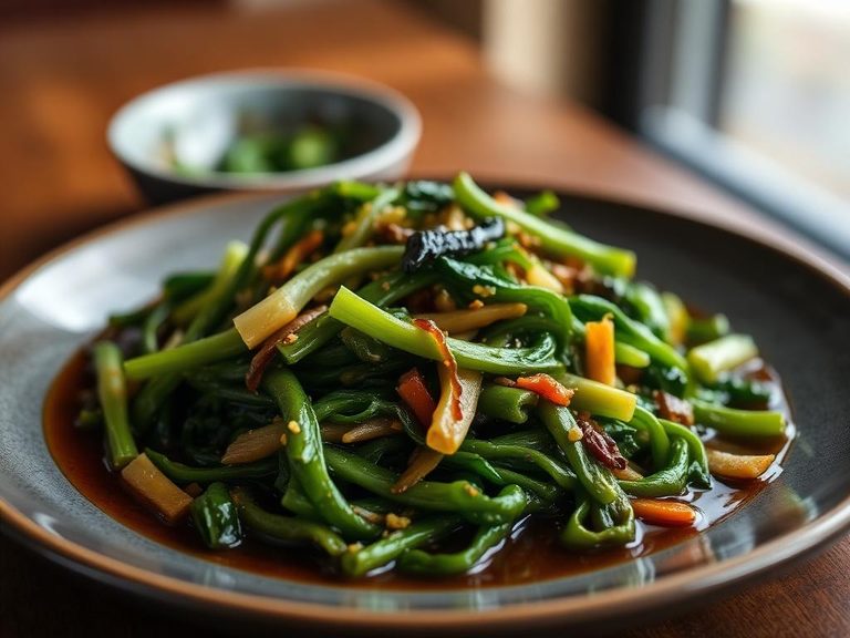Stir-fried greens with soy sauce