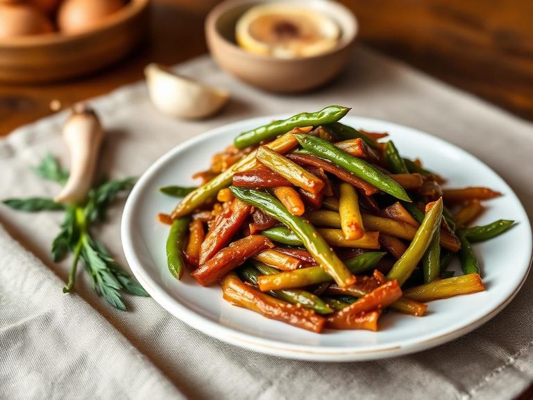 Stir-fried hyacinth beans with garlic