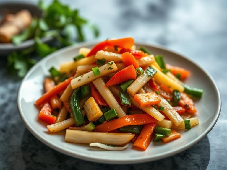 Stir-Fried Jicama with Vegetables
