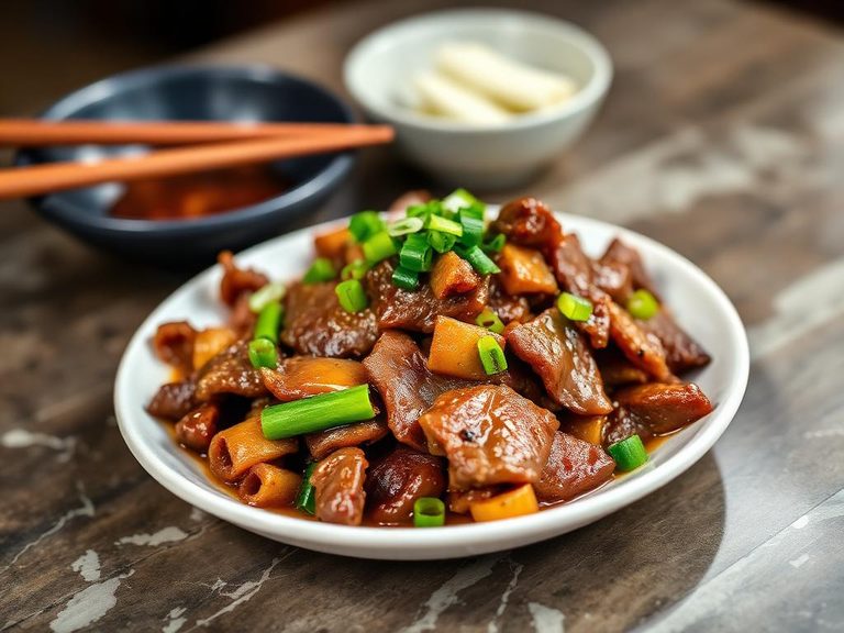 Stir-fried liver with ginger and scallions