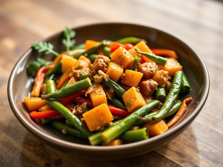 Stir-fried lupins with vegetables