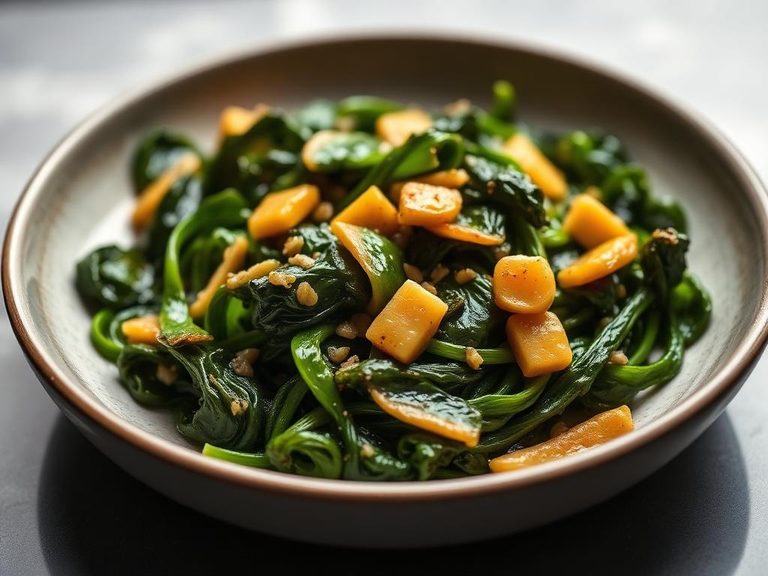 Stir-fried New Zealand spinach with garlic