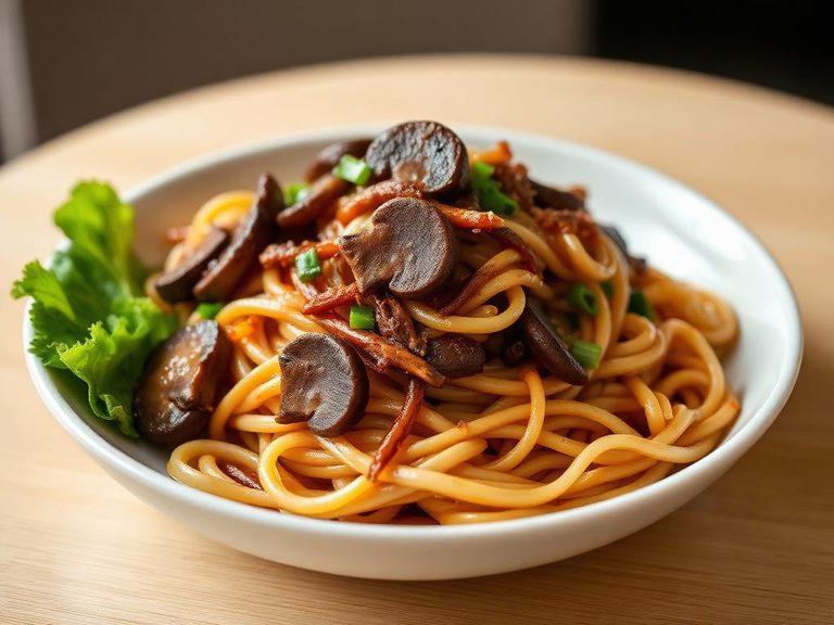 Stir-Fried Noodles with Shiitake