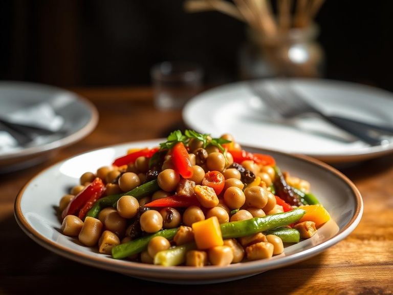 Stir-fried pigeonpeas with vegetables