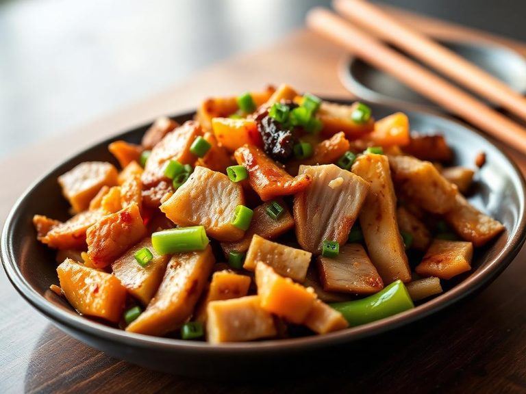 Stir-fried pork slices