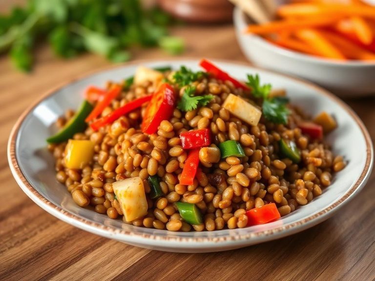 Stir-fried Sprouted Lentils with Vegetables