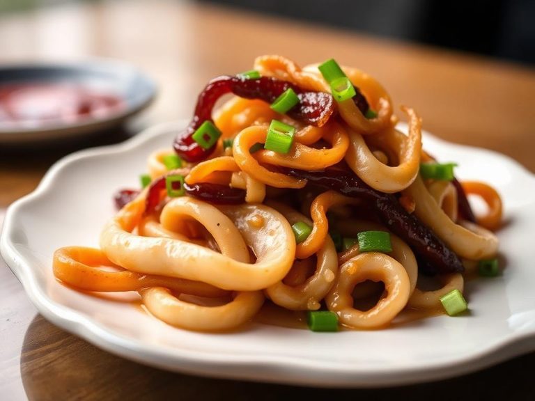 Stir-Fried Squid with Ginger and Scallions