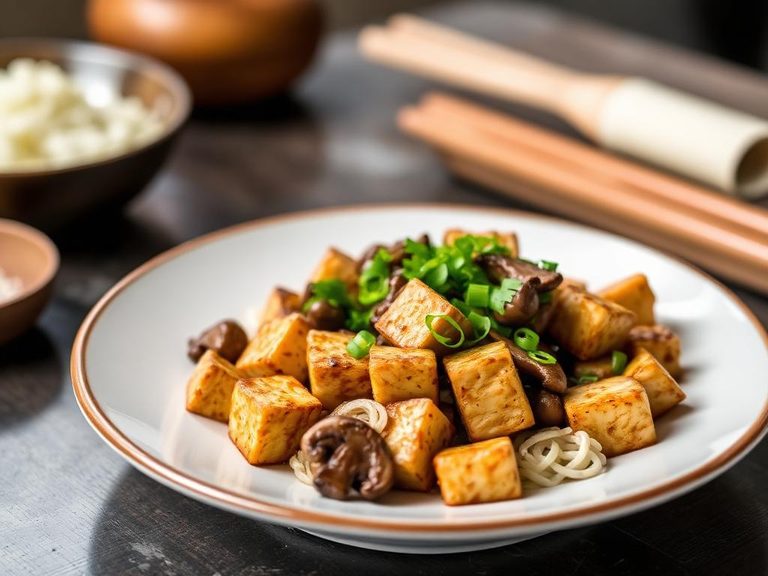 Stir-Fried Tofu with Mushrooms