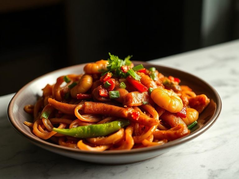 Stir-fried with chili and shrimp paste