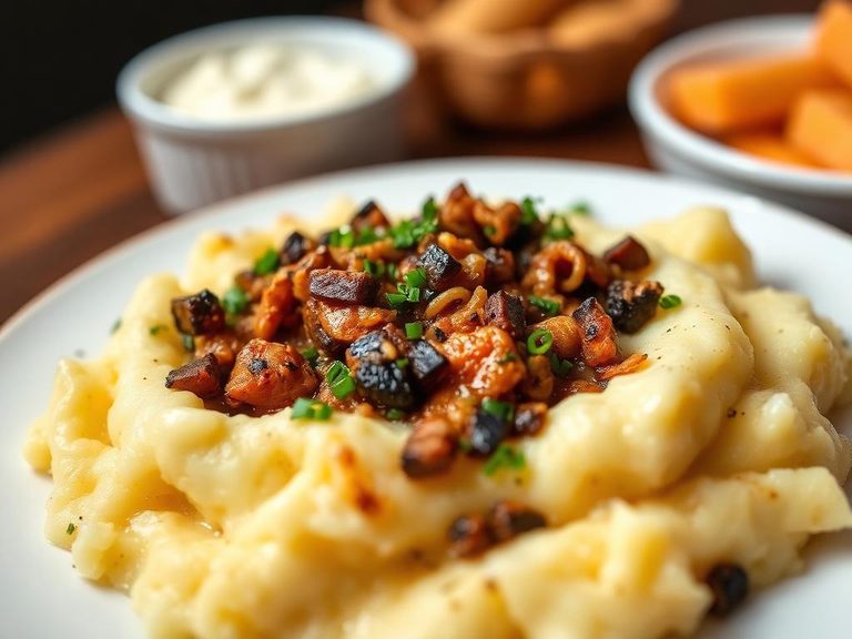 Stirred into soft mashed potatoes or sweet potatoes
