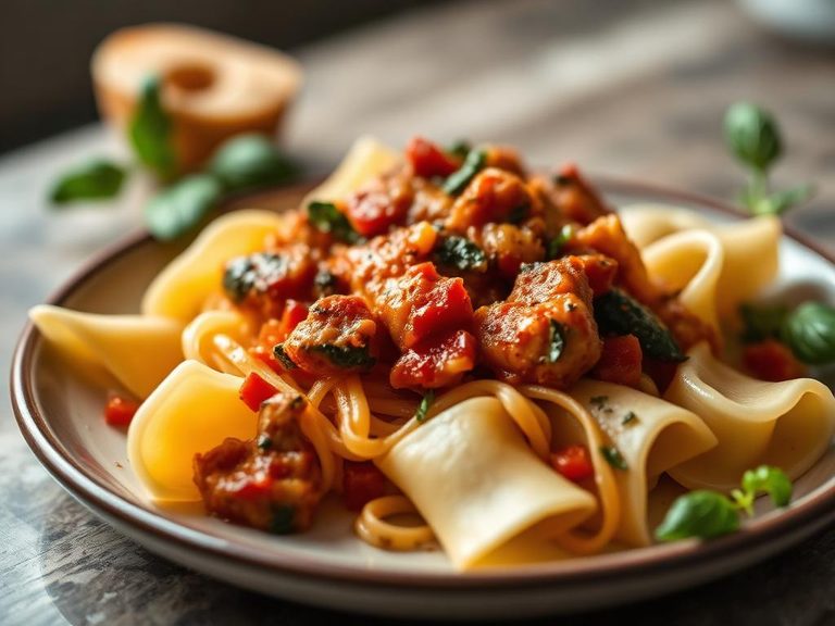 Stirred into soft pasta shapes
