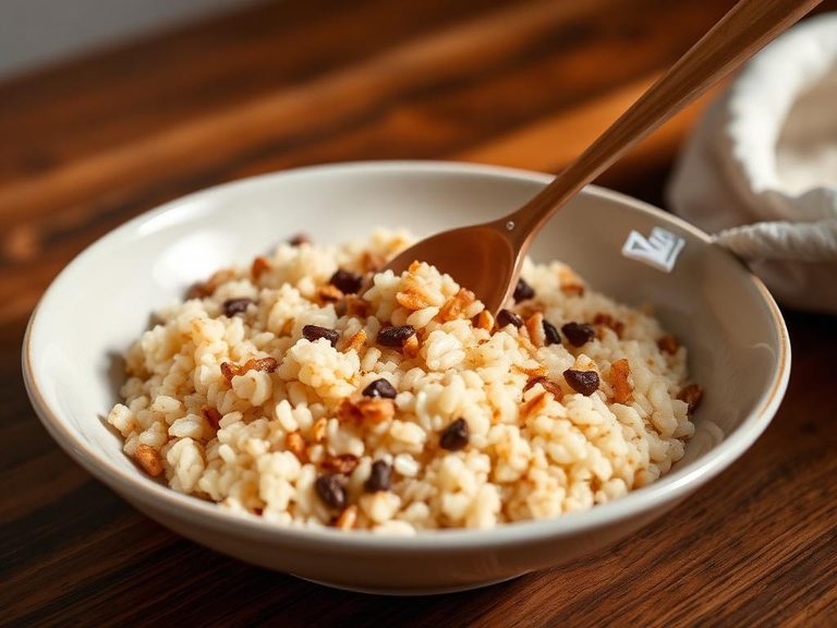 Stirred into warm rice cereal or oatmeal