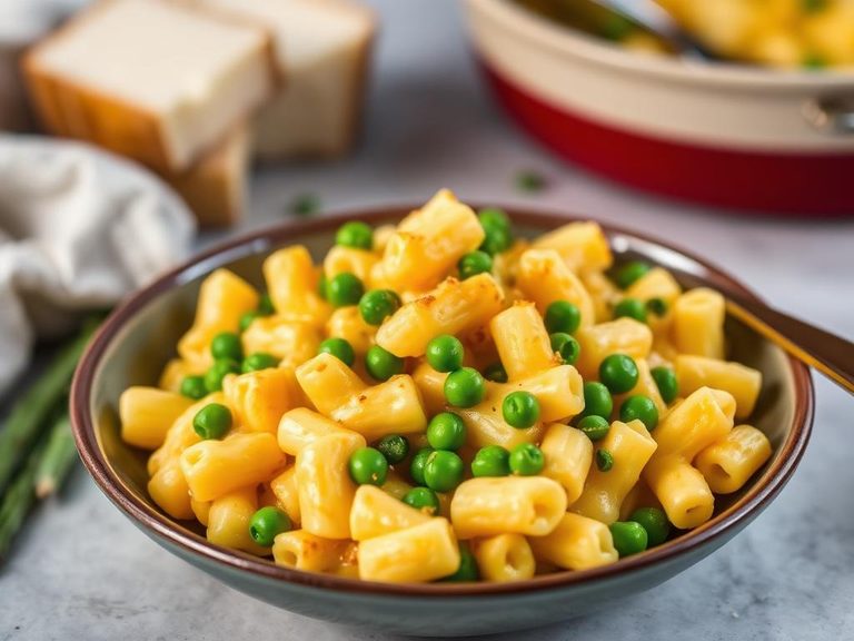 Stovetop Mac and Cheese with Peas