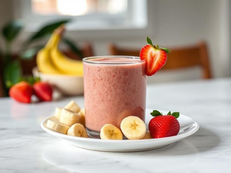 Strawberry banana protein smoothie