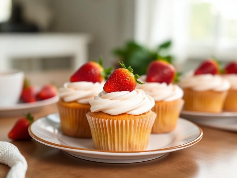 Strawberry Cupcakes with Buttercream