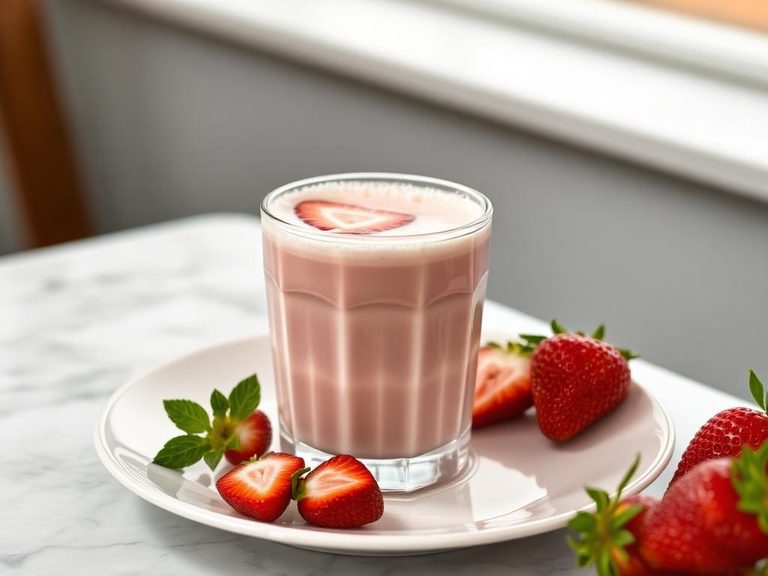 Strawberry milk latte