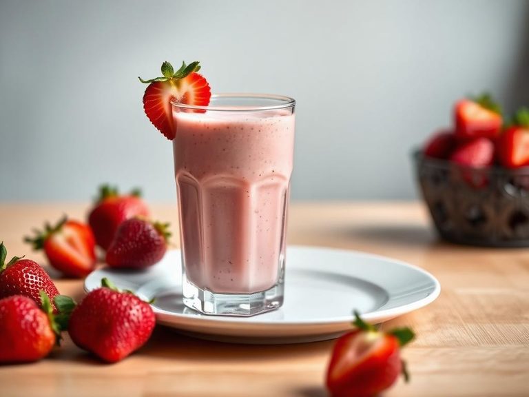 Strawberry milk smoothie