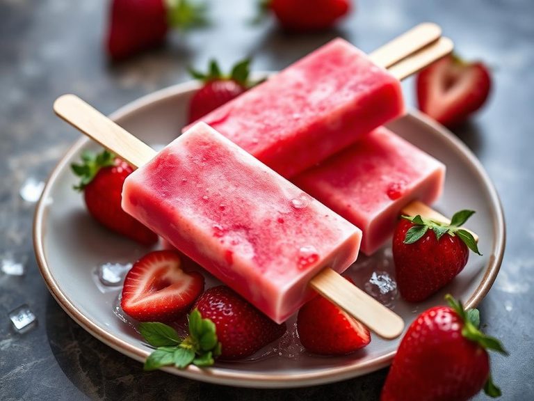 Strawberry Popsicles