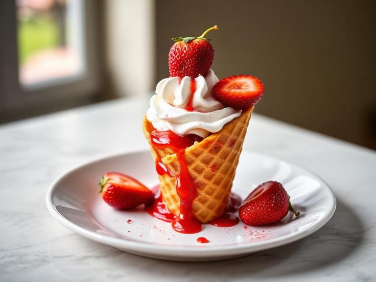 Strawberry Sundae Cone
