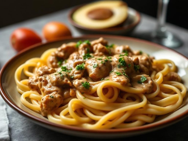 Stroganoff with Egg Noodles