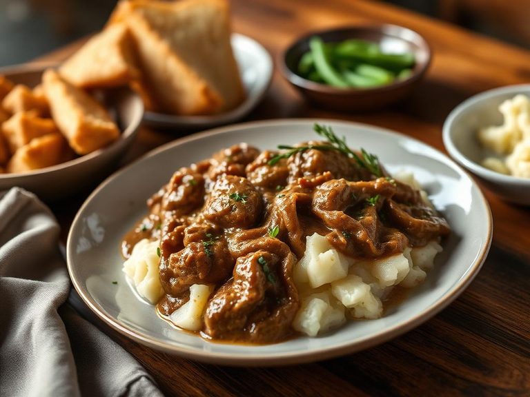 Stroganoff with Mashed Potatoes