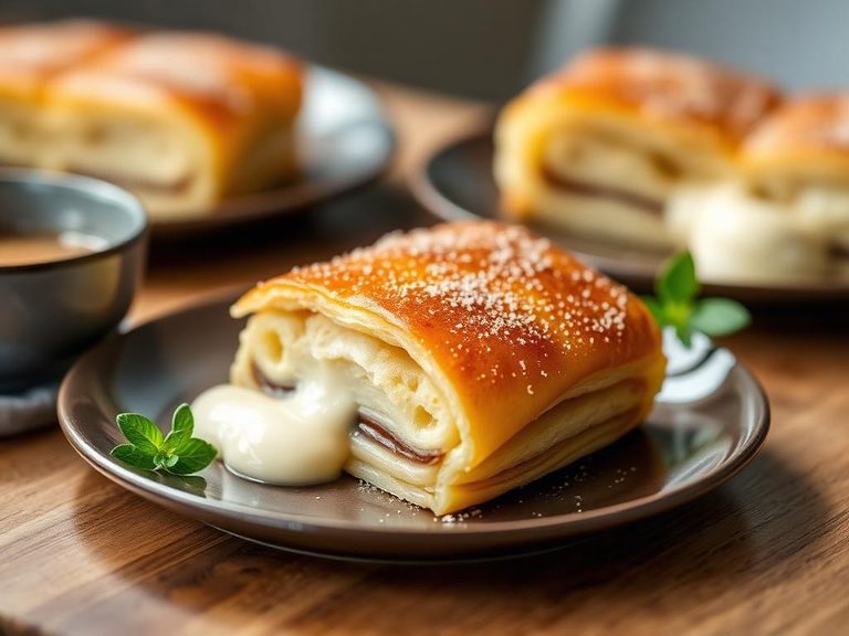 Strudel mit Vanillesauce