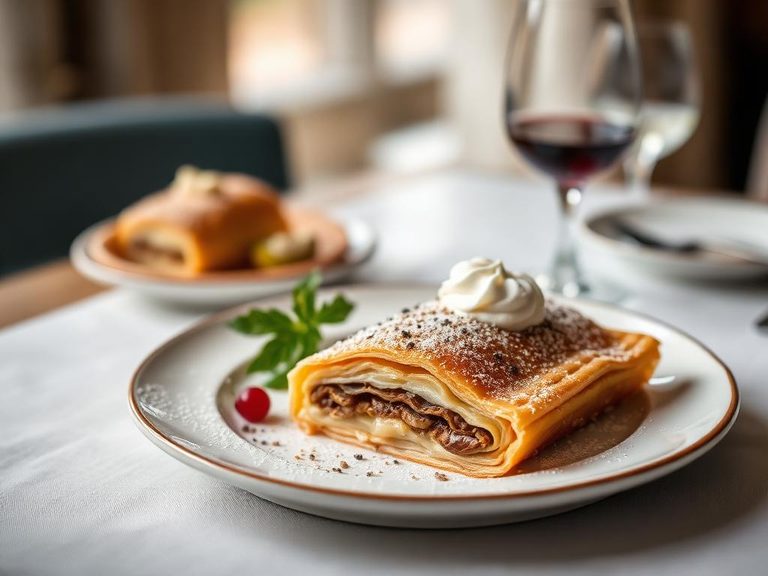 Strudel served with 'Mehlspeise' (sweet main dishes)