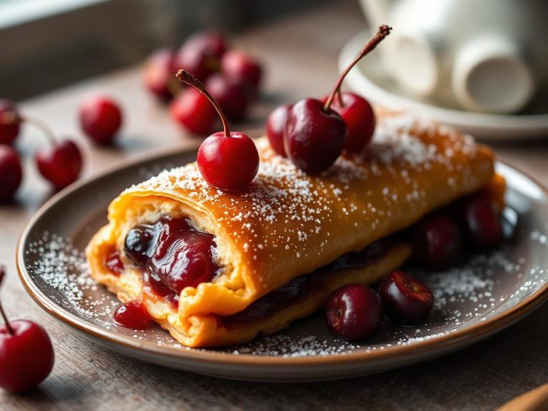 Strudel with cherries or other fruits