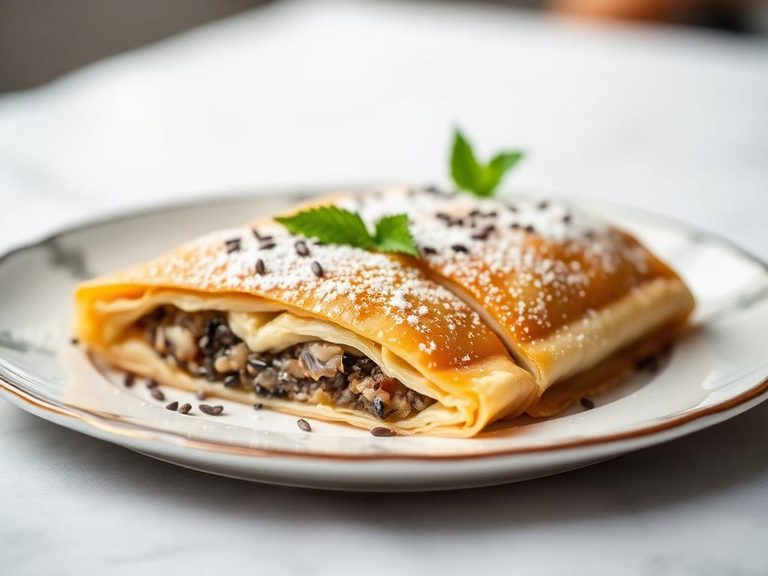 Strudel with poppy seed filling