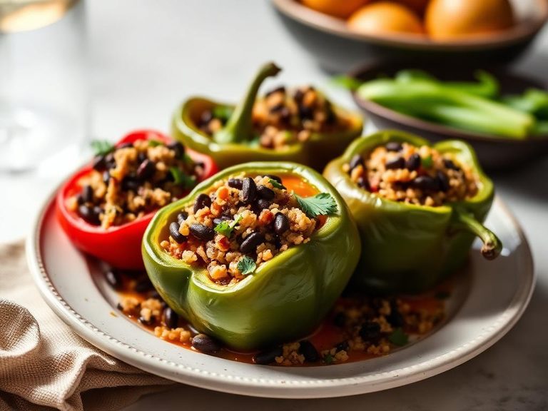 Stuffed Bell Peppers with Quinoa and Black Beans