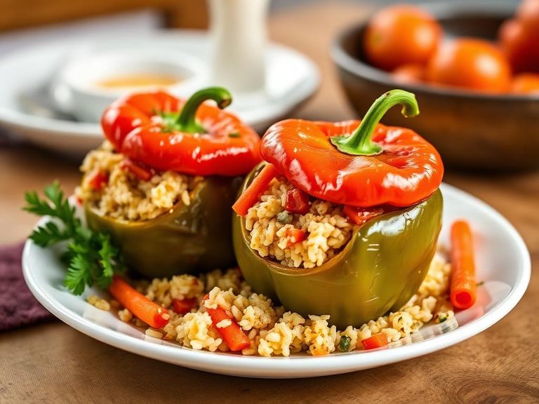 Stuffed Bell Peppers with Rice and Carrots