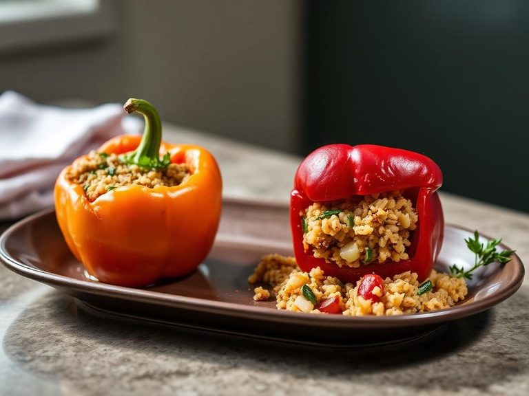 Stuffed Bell Peppers with Wild Rice