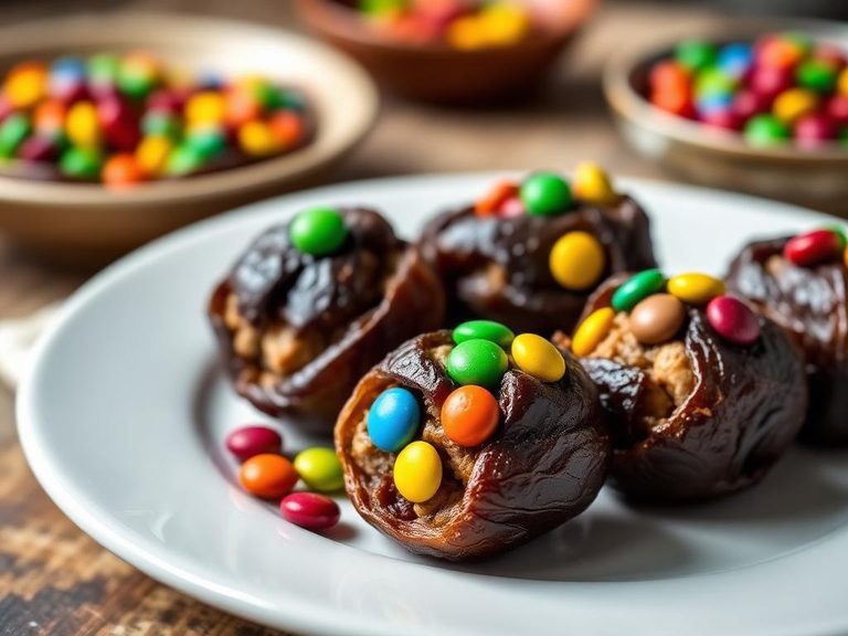 Stuffed Dates with M&M's