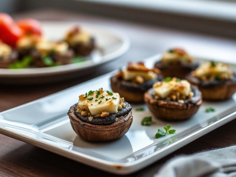 Stuffed Mushroom Caps with Boursin Cheese