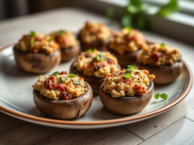 Stuffed mushroom caps