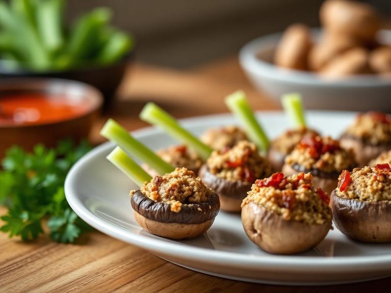 Stuffed mushrooms or celery sticks