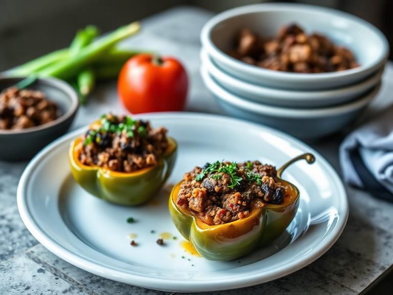 Stuffed peppers with bison