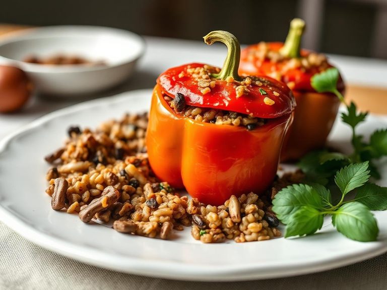 Stuffed Peppers with Mushroom Barley