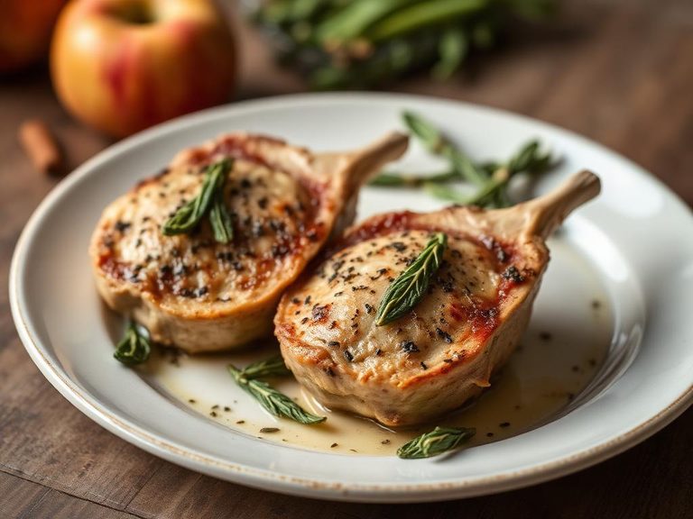 Stuffed Pork Chops with Apple and Sage
