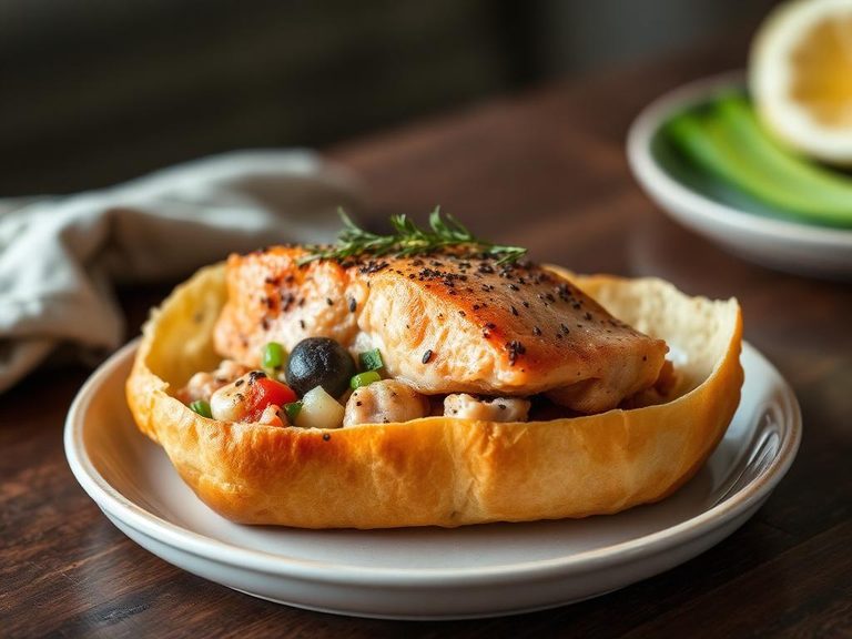Stuffed Salmon in Bannock Bread