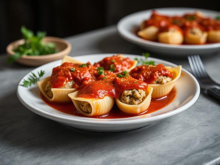 Stuffed Shells with Vodka Sauce