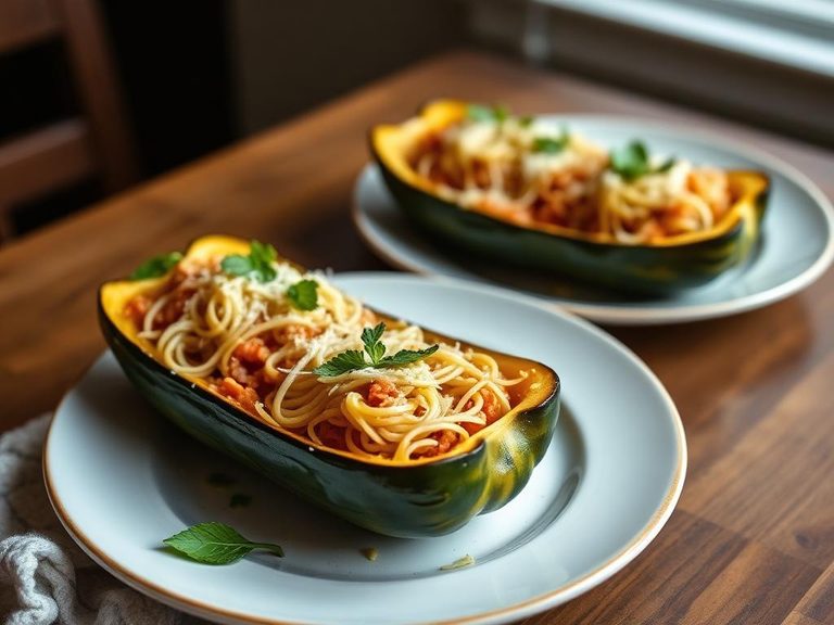 Stuffed Spaghetti Squash Boats