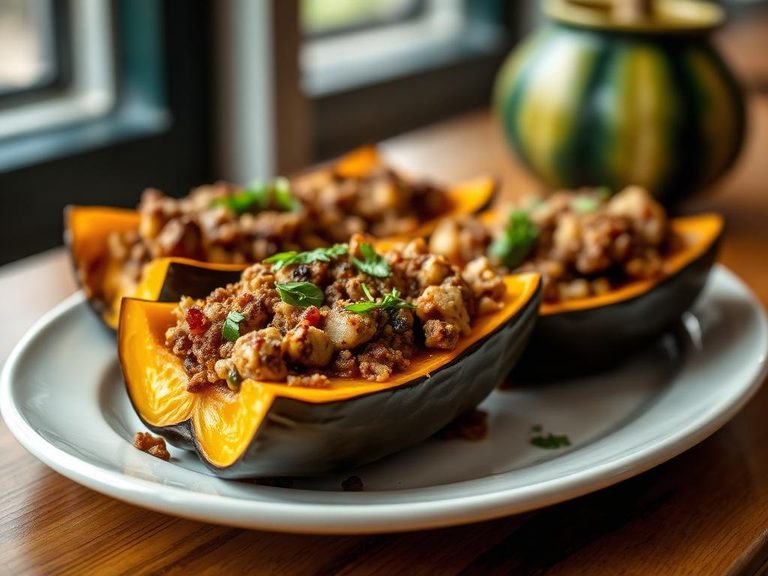 Stuffed squash boats