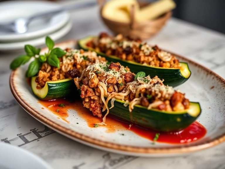 Stuffed zucchini boats