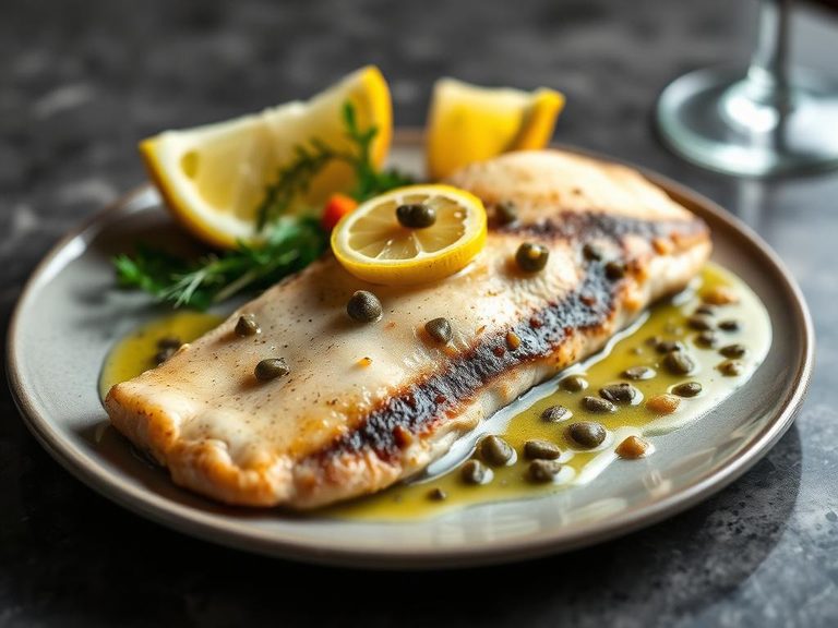 Sturgeon Fillet with Lemon-Caper Sauce