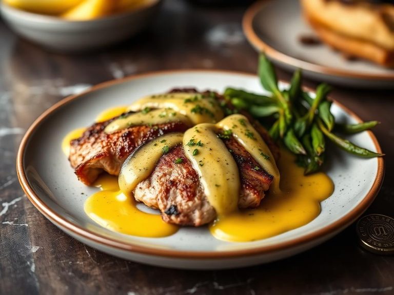 Sturgeon Steaks with Mustard Sauce