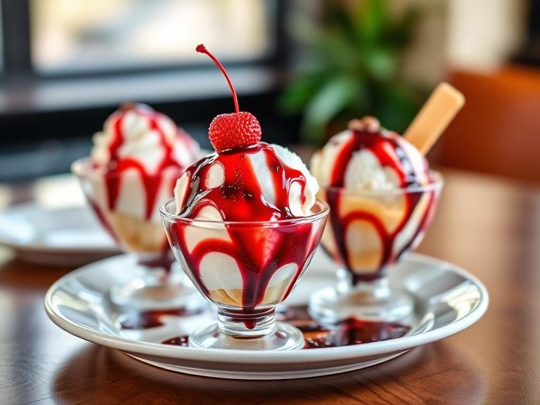 Sundaes and ice cream sundaes