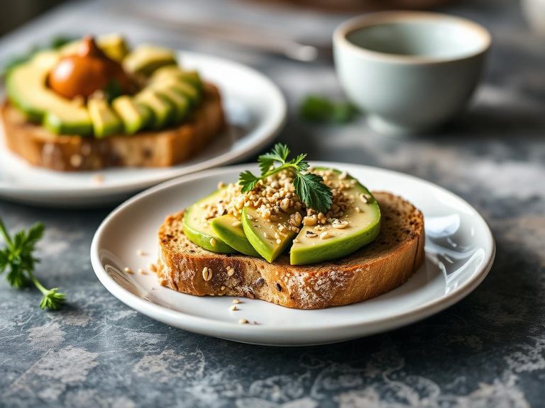 Sunflower seed bread toast with avocado
