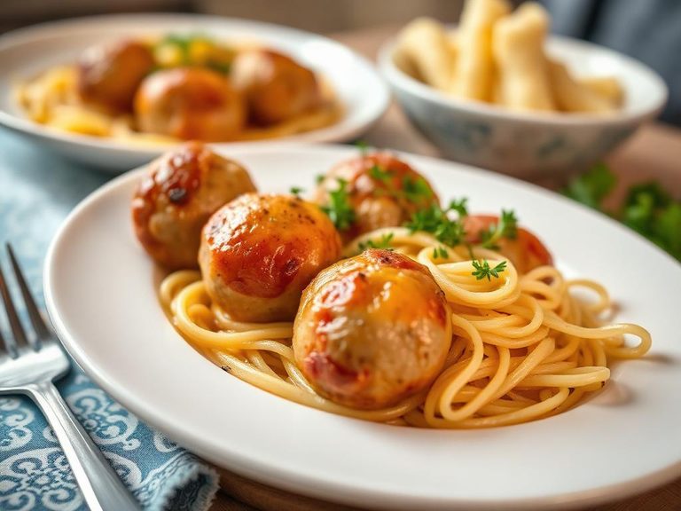 Swedish Köttbullar with noodles