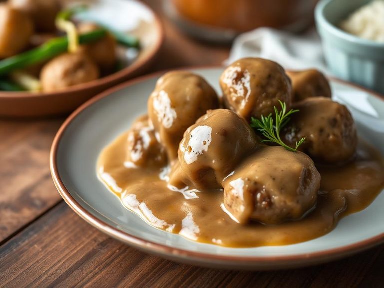 Swedish meatballs with gravy